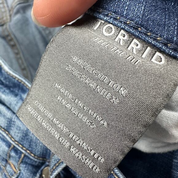 Torrid Mid Rise Skinny Vintage Stretch Distressed Casual Denim Jeans Women's 10R - Picture 12 of 16